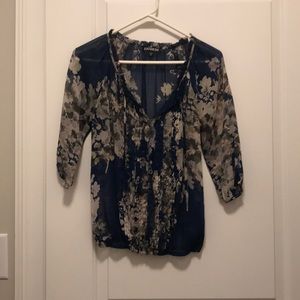 Express Sheer 3/4 Sleeve Top